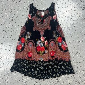 Bila Boho Floral Paisley Sleeveless Tunic Top – Size M